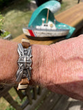 Handmade Coast Guard Coxswain Insignia Leather Bracelet