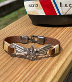 Handmade Coast Guard Boat Force Operations Insignia Leather Bracelet